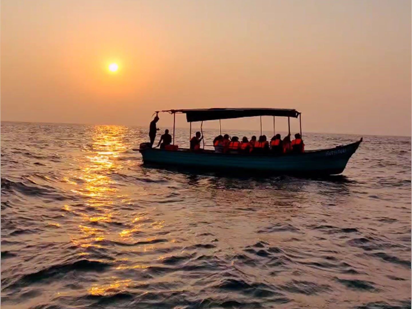 Sunrise over the Bay of Bengal off the Pondicherry coast